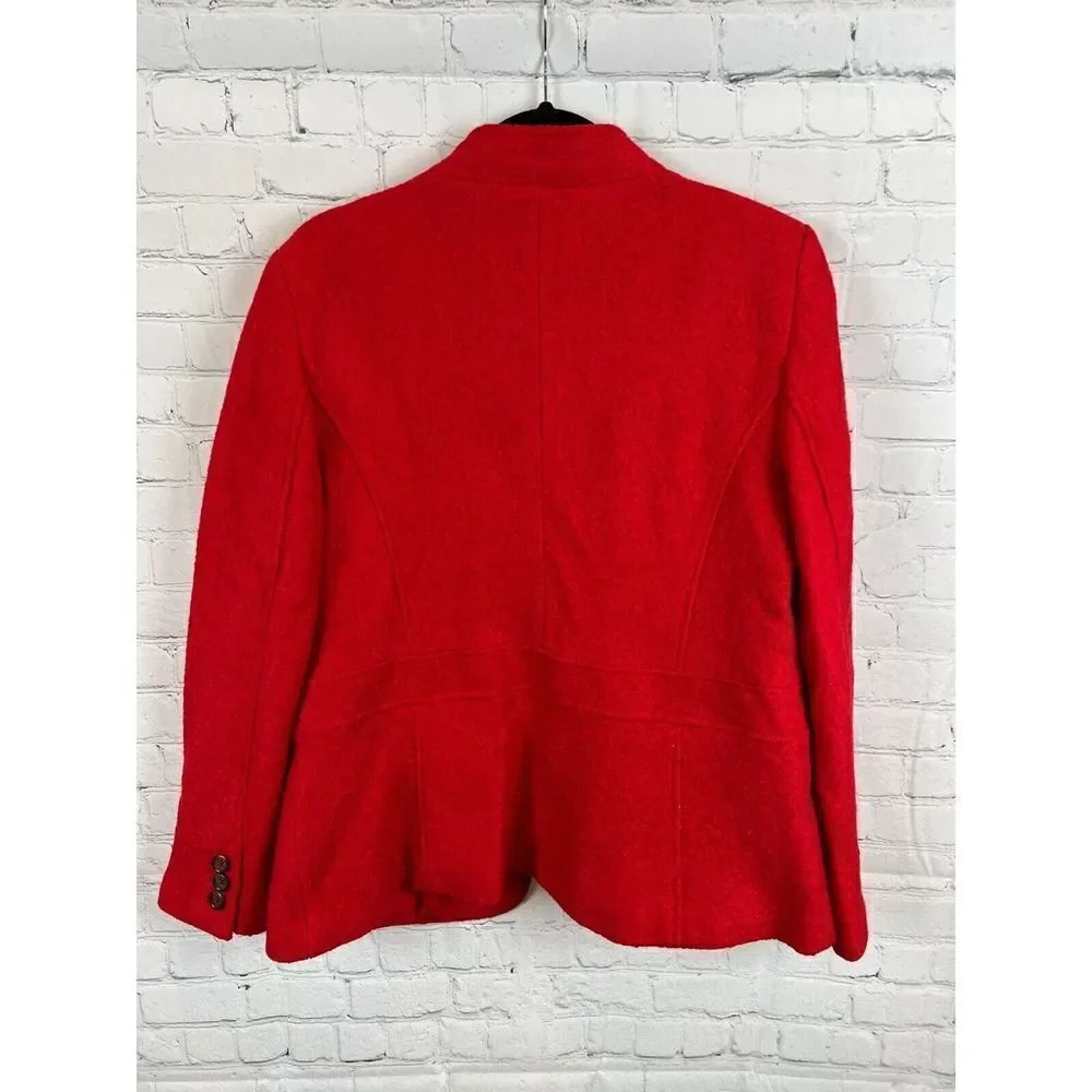TALBOTS red wool blend lined blazer jacket coat 16 NWT